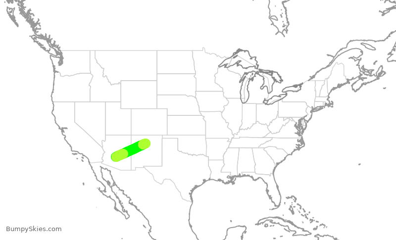 Turbulence forecast map for SKW6269, PHX to SAF