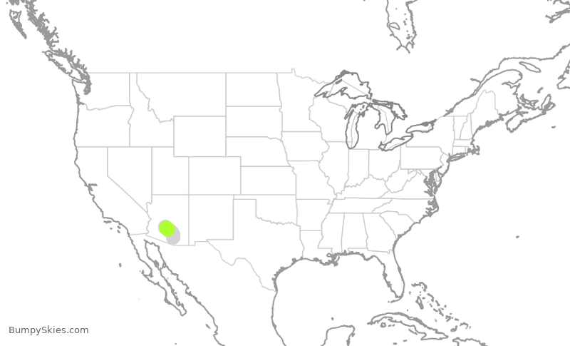 Turbulence forecast map for SKW6294, TUS to PHX