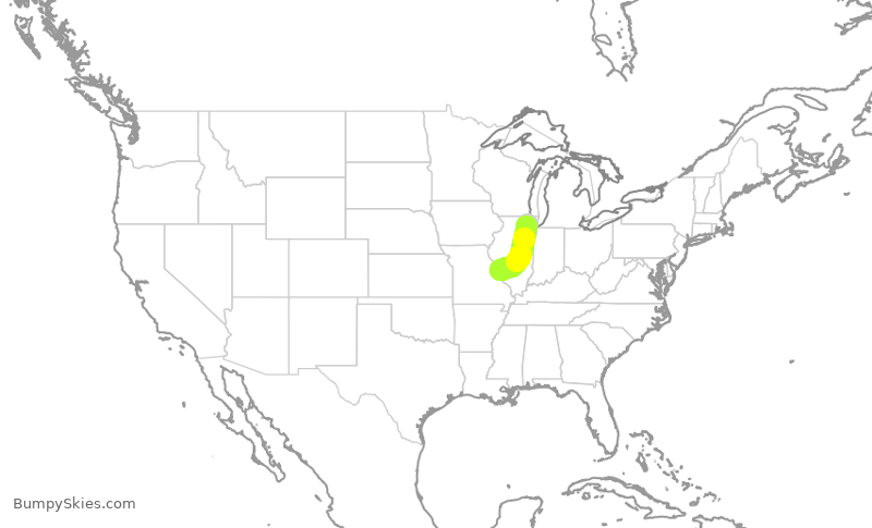 Turbulence forecast map for SKW6355, ORD to STL