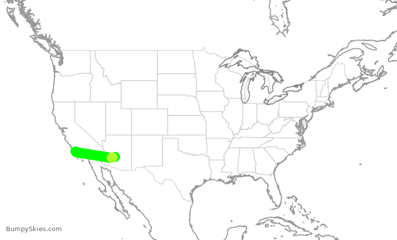 Turbulence forecast map for SKW6371, SBA to PHX