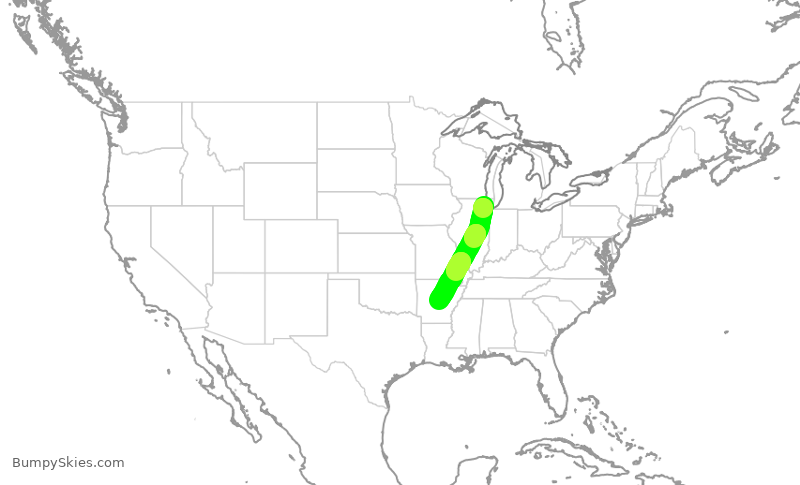Turbulence forecast map for SKW6439, ORD to LIT