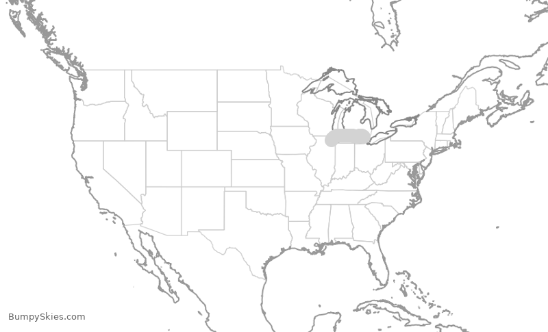 Turbulence forecast map for SKW6465, DTW to ORD