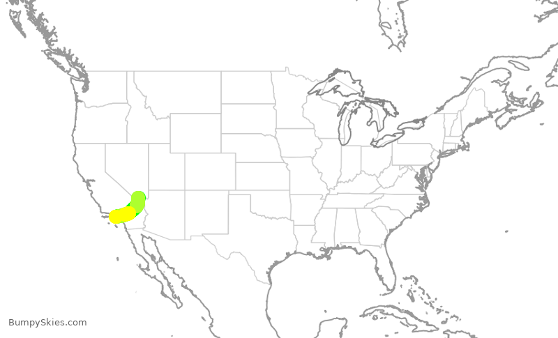 Turbulence forecast map for SKW6511, LAS to LAX