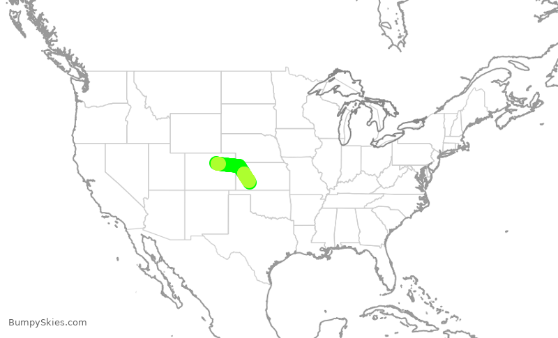 Turbulence forecast map for SKW796, DEN to DDC