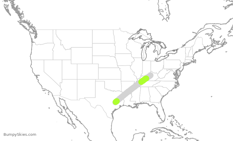 Turbulence forecast map for SKW7, LEX to CLL