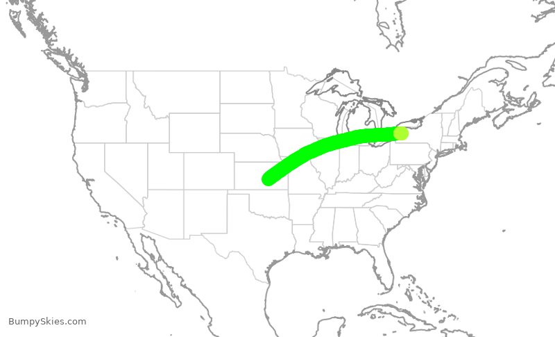 Turbulence forecast map for SPR816, EWK to BUF