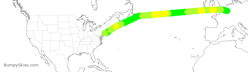Turbulence forecast map for SVA3902, JFK to LGG