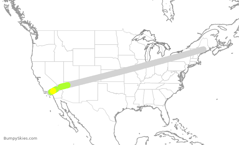 Turbulence forecast map for SVA7059, BGR to LAX