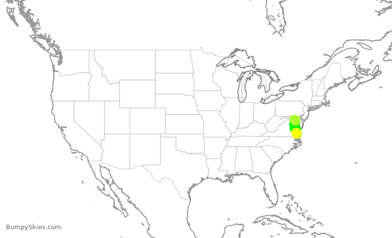 Turbulence forecast map for SWA1039, BWI to ORF