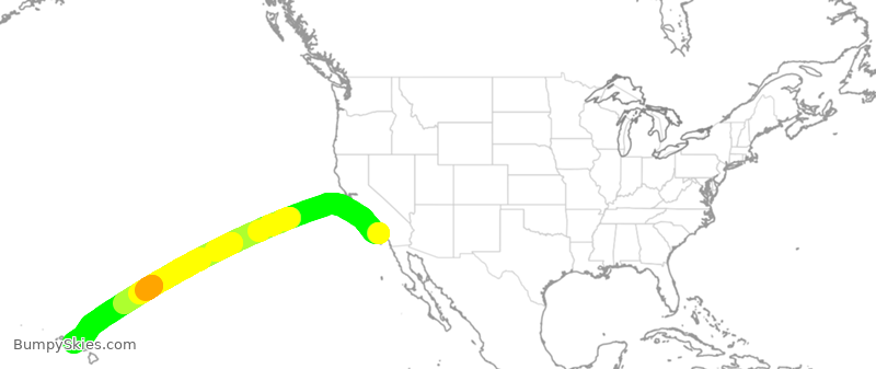 Turbulence forecast map for SWA1056, LAX to HNL