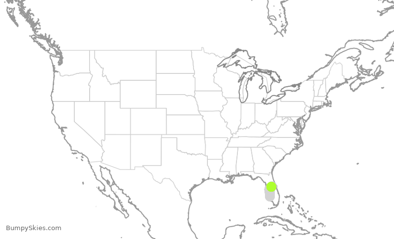 Turbulence forecast map for SWA1061, RSW to MCO