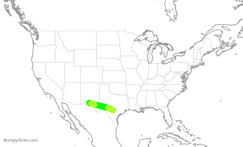 Turbulence forecast map for SWA1079, ELP to SAT
