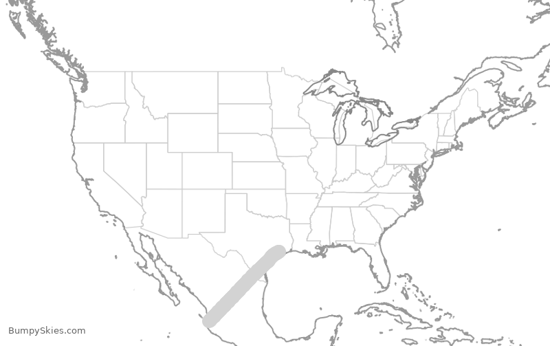 Turbulence forecast map for SWA109, PVR to HOU