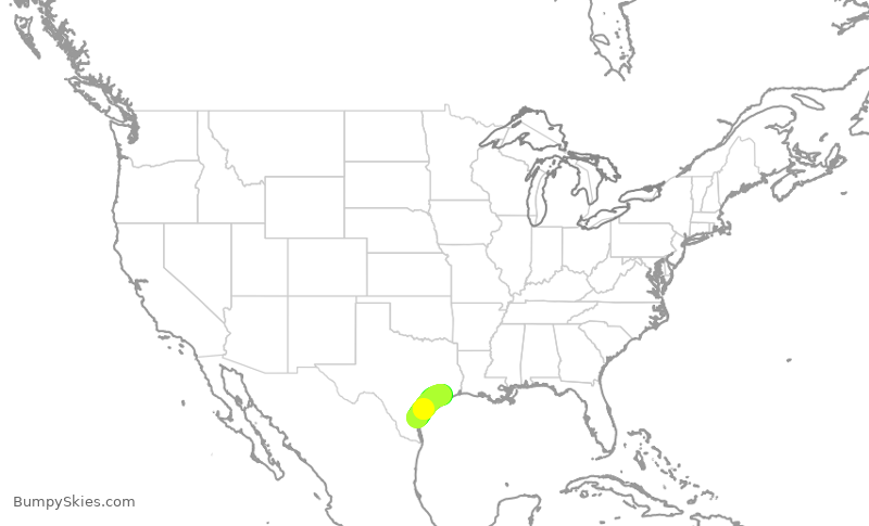 Turbulence forecast map for SWA10, CRP to HOU