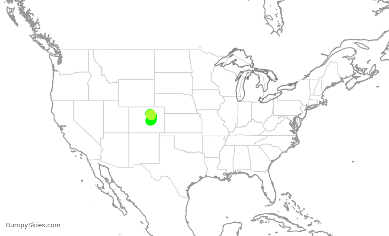 Turbulence forecast map for SWA1192, COS to DEN