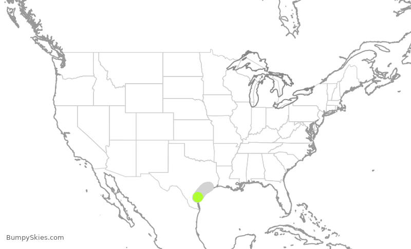 Turbulence forecast map for SWA1233, CRP to HOU