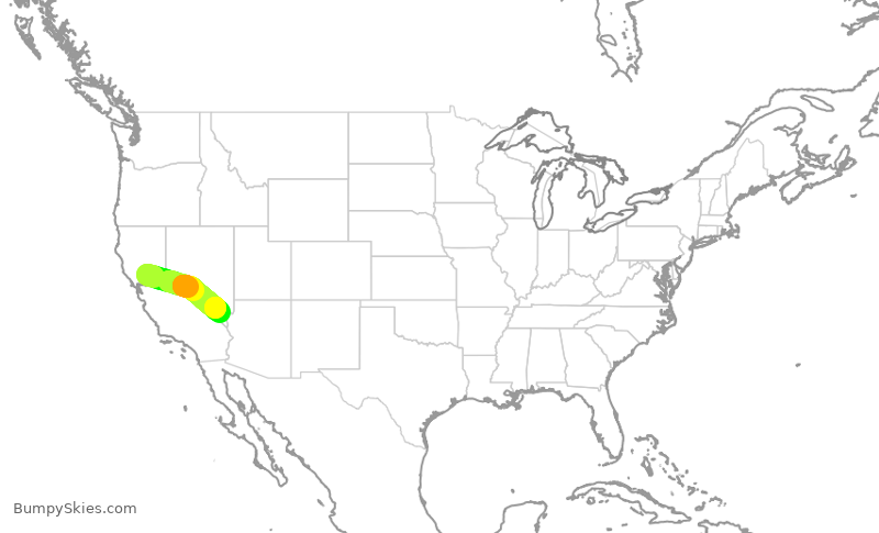 Turbulence forecast map for SWA1324, SMF to LAS