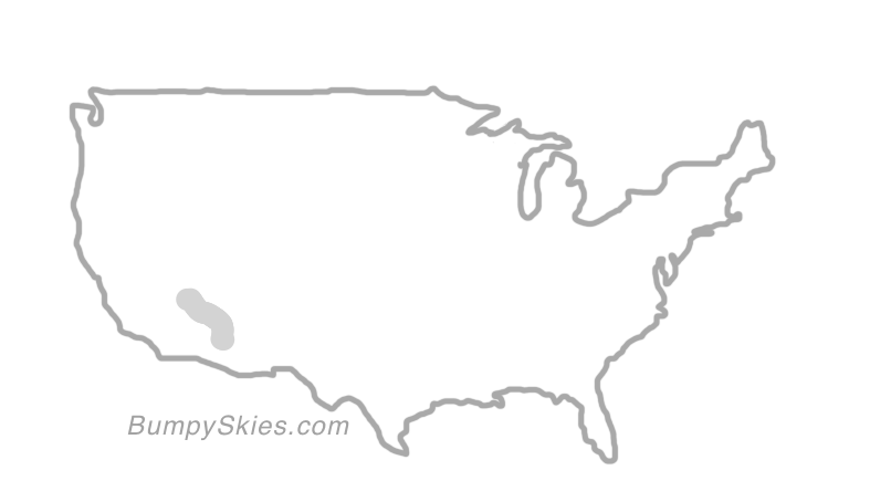 Map of continental US with illustrated flight path and turbulence forecast (described in text below)