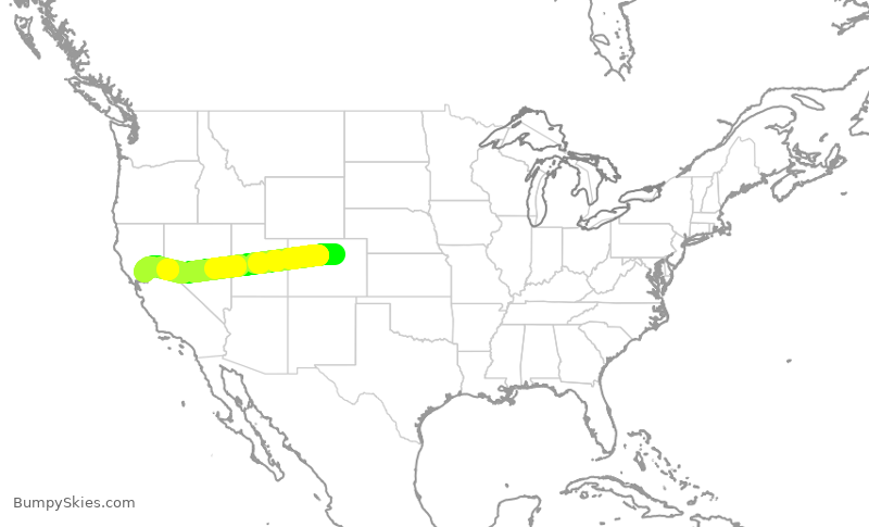 Turbulence forecast map for SWA136, DEN to SMF