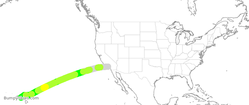 Turbulence forecast map for SWA1379, LGB to HNL