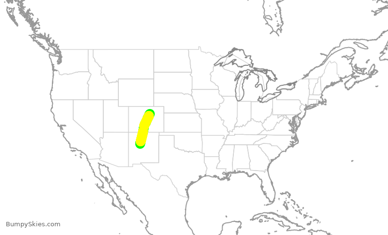 Turbulence forecast map for SWA138, DEN to ABQ