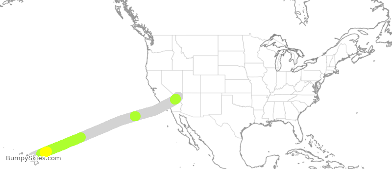 Turbulence forecast map for SWA139, OGG to LAS
