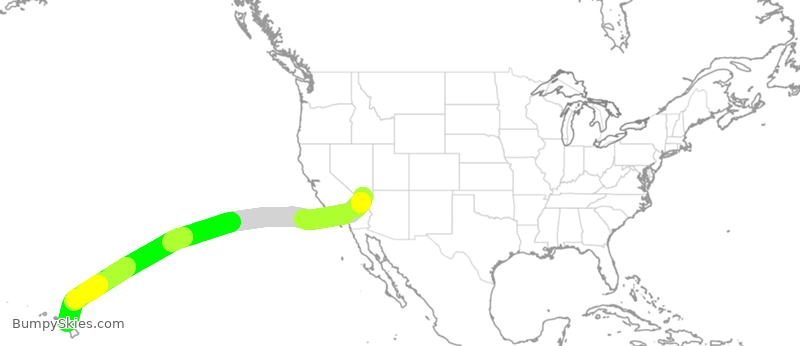 Turbulence forecast map for SWA1457, LAS to OGG