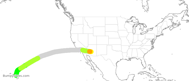Turbulence forecast map for SWA1476, PHX to OGG