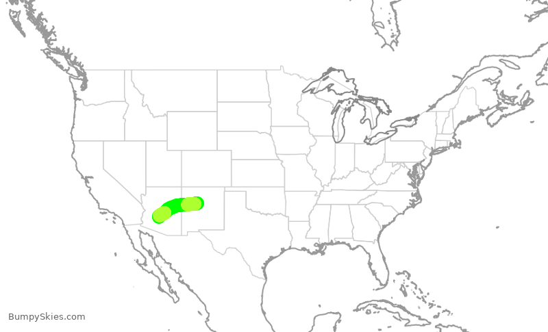 Turbulence forecast map for SWA148, ABQ to PHX