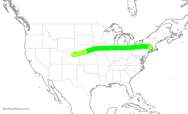 Turbulence forecast map for SWA1546, DEN to BDL