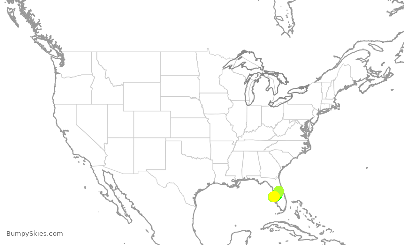 Turbulence forecast map for SWA1554, MCO to SRQ