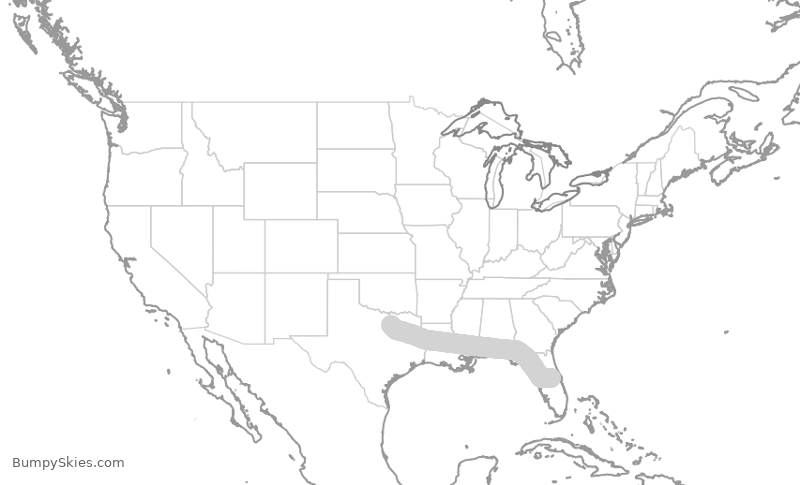 Turbulence forecast map for SWA1559, MCO to DAL