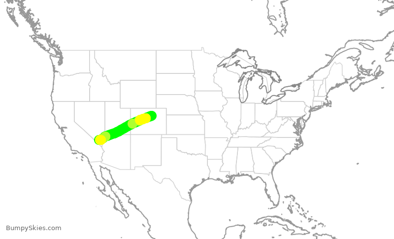 Turbulence forecast map for SWA1561, DEN to LAS