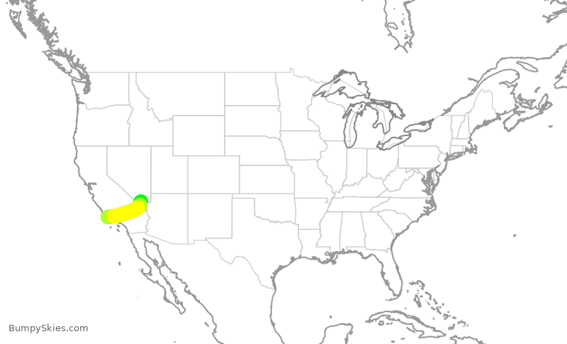 Turbulence forecast map for SWA1719, LAS to SBA