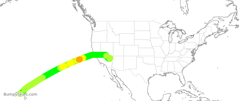 Turbulence forecast map for SWA1754, LAS to HNL
