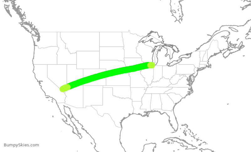 Turbulence forecast map for SWA1782, MDW to LAS