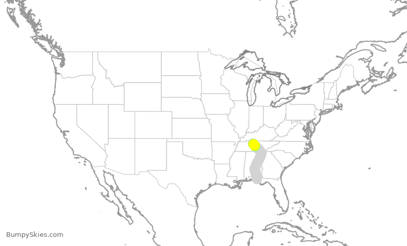 Turbulence forecast map for SWA1785, ECP to BNA