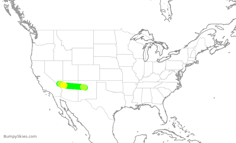 Turbulence forecast map for SWA178, ABQ to LAS