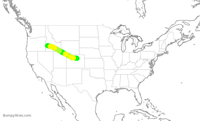 Turbulence forecast map for SWA1796, DEN to BOI