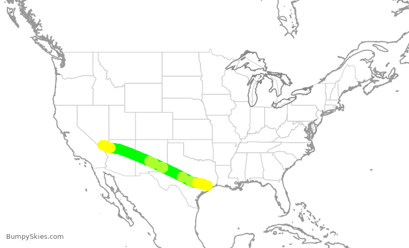 Turbulence forecast map for SWA188, HOU to LAS