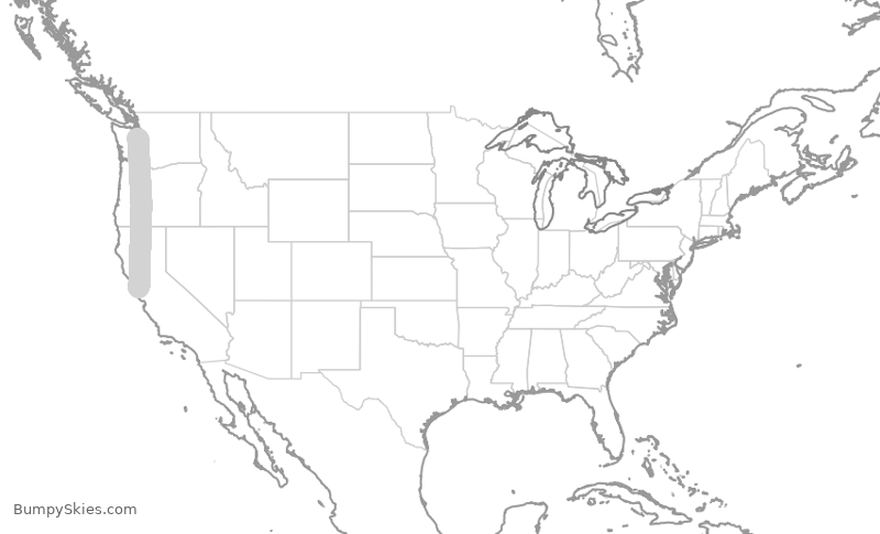 Turbulence forecast map for SWA1914, OAK to SEA