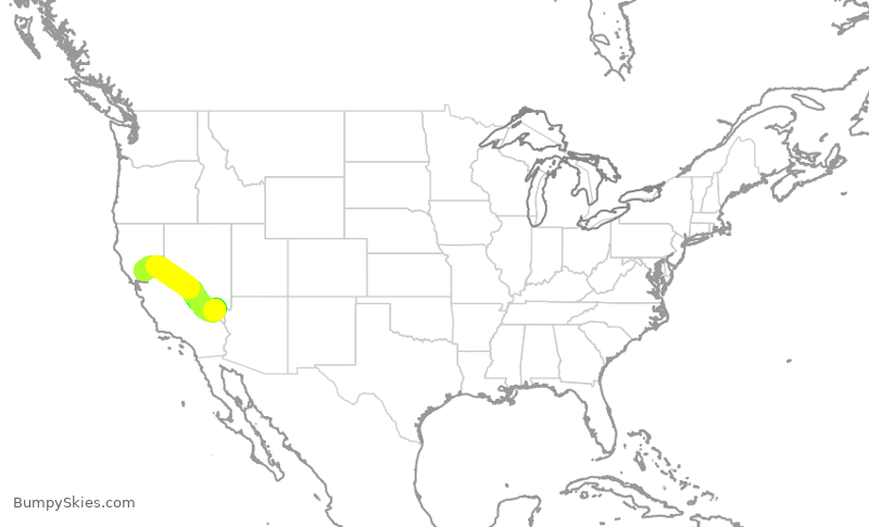 Turbulence forecast map for SWA191, LAS to SMF