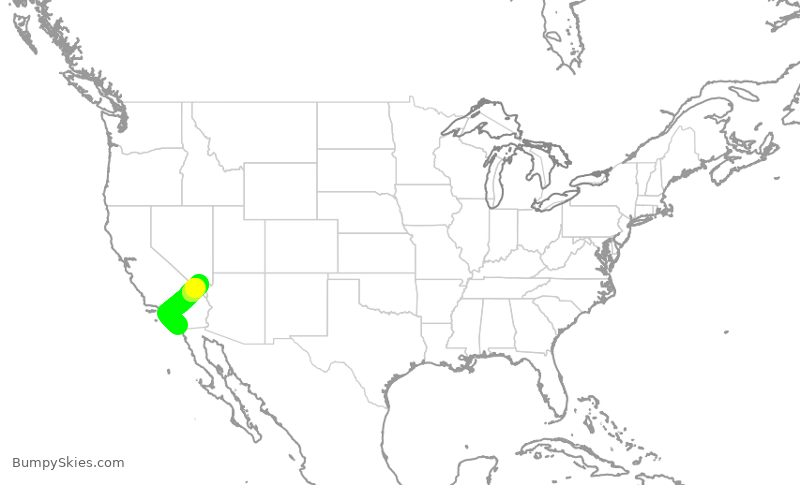 Turbulence forecast map for SWA191, SAN to LAS