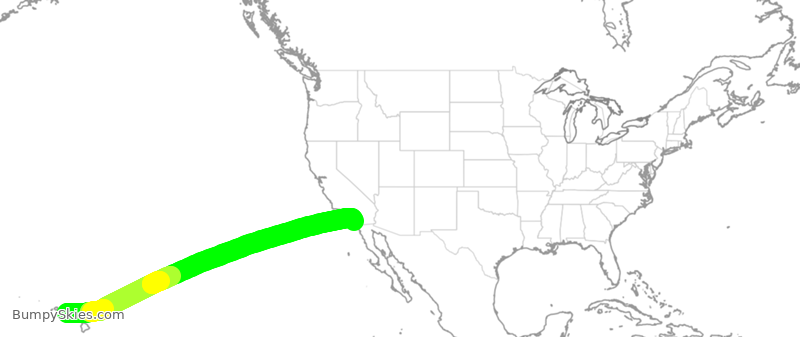 Turbulence forecast map for SWA1938, HNL to SAN