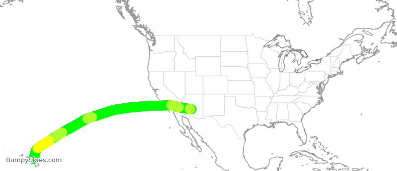 Turbulence forecast map for SWA2138, PHX to OGG