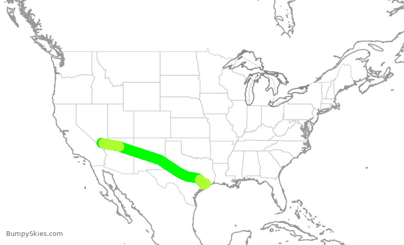 Turbulence forecast map for SWA2173, LAS to HOU
