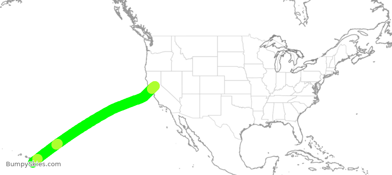 Turbulence forecast map for SWA2230, KOA to SMF