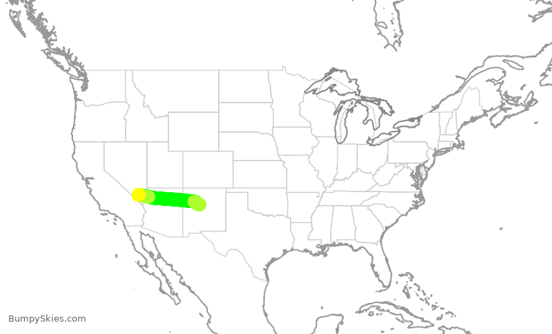Turbulence forecast map for SWA2231, LAS to ABQ
