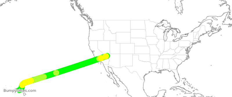 Turbulence forecast map for SWA2238, LAS to HNL