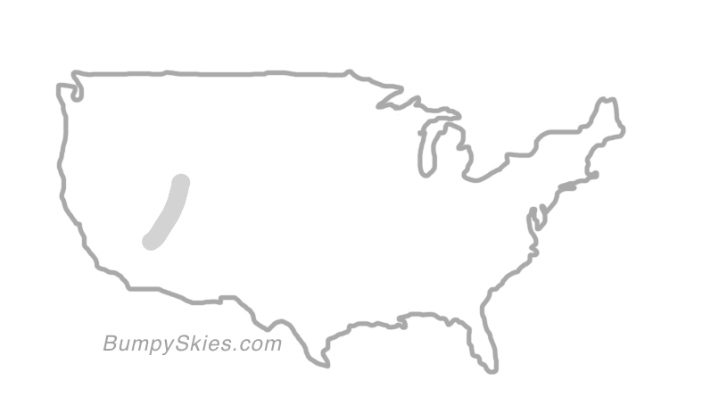 Map of continental US with illustrated flight path and turbulence forecast (described in text below)